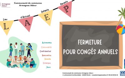 Dates de fermeture d&rsquo;été du LAEP