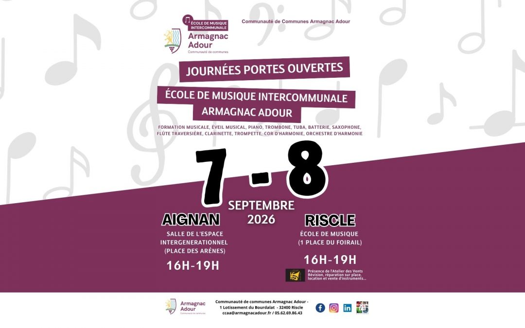 Journée Portes Ouvertes : école de musique intercommunale en Armagnac Adour