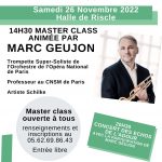 Samedi 26 novembre 2022 Ecole de Musique Master Class