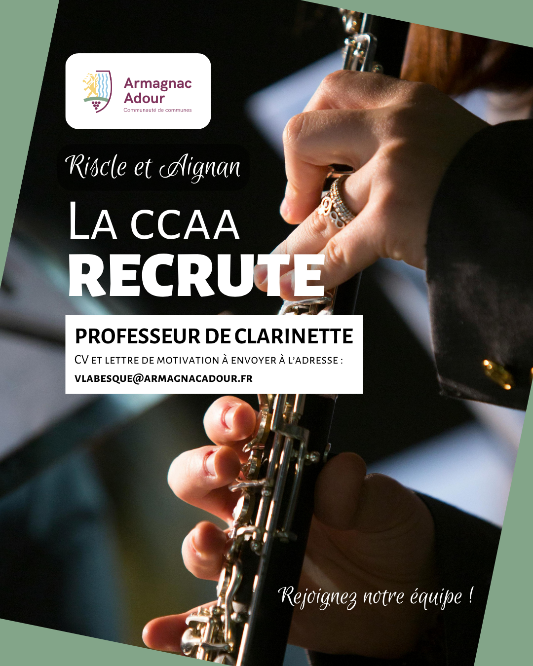 Recrutement Prof de clarinette 2026