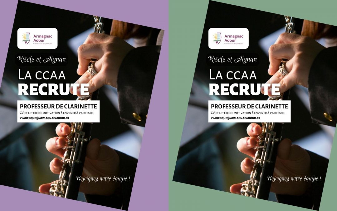 Offre d’emploi – Professeur de clarinette H/F