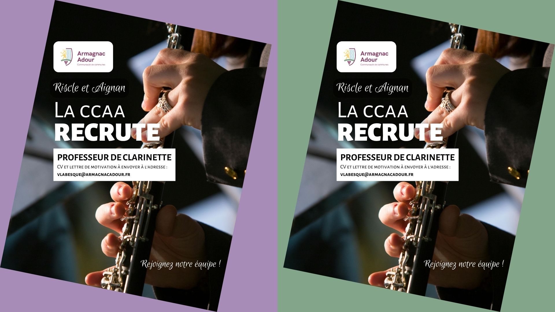 Recrutement prof de clarinette bannière